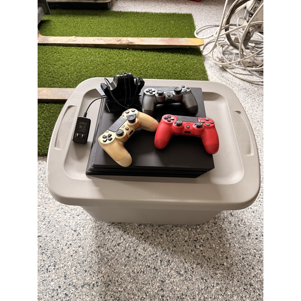 Sony PlayStation 4 Pro 1TB Console Bundle with 3 DualShock 4 Controllers &...